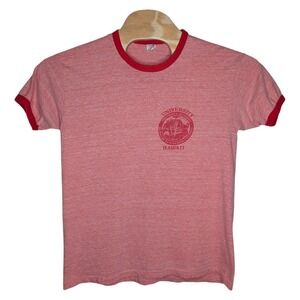 Vintage 1970s University Of Hawaii Ringer T Shirt XL 46-48 Red Single Stitch USA